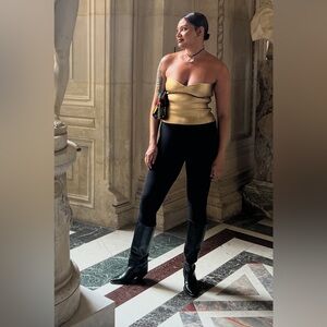 ❤️‍🔥Zara Paris Gold Knit Bustier❤️‍🔥